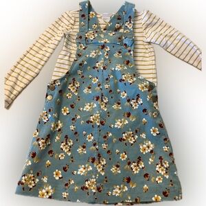 Tahari Toddler Corduroy Overall Dress with Shirt